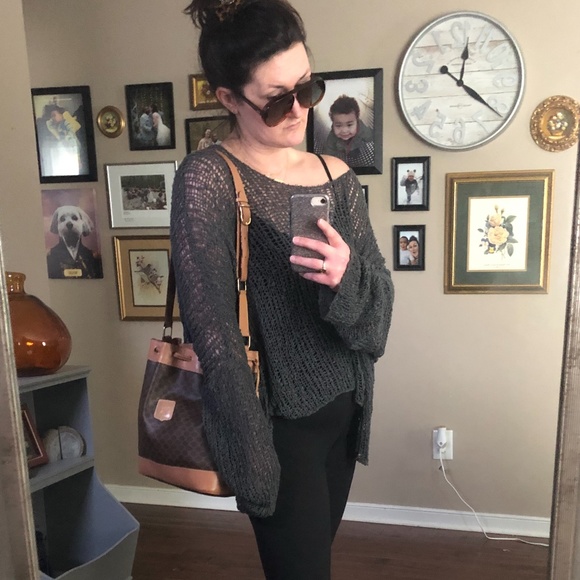 Celine Vintage Macadam Drawstring Bucket Tote - Picture 4 of 11